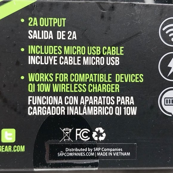 Pugs Wireless Charging Pad 2A Output Black & White New‎ With Box #1332 - Picture 3 of 10